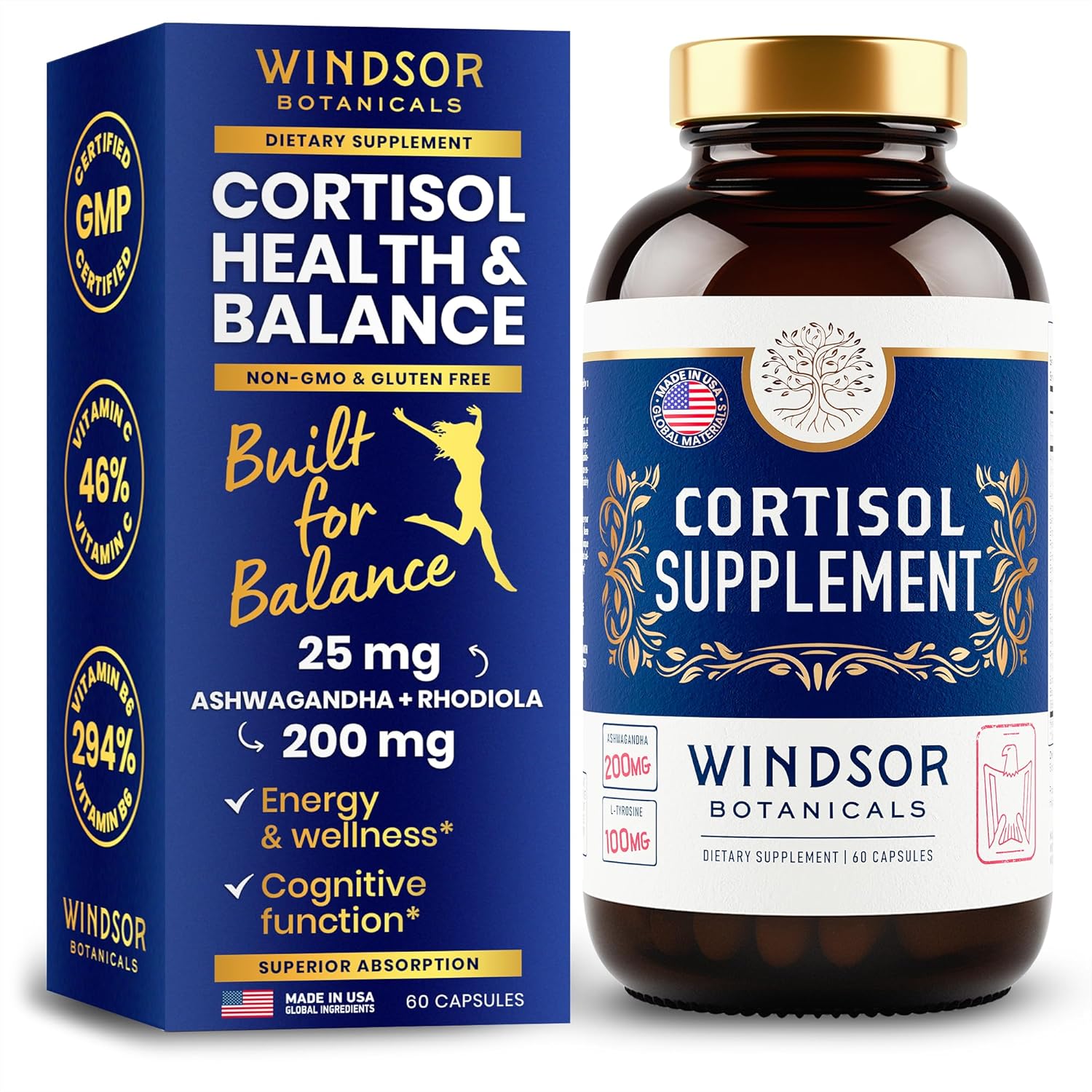 Beauty and Mood Support Bundle with WINDSOR BOTANICALS Cortisol Blocker and Multi Collagen Burn