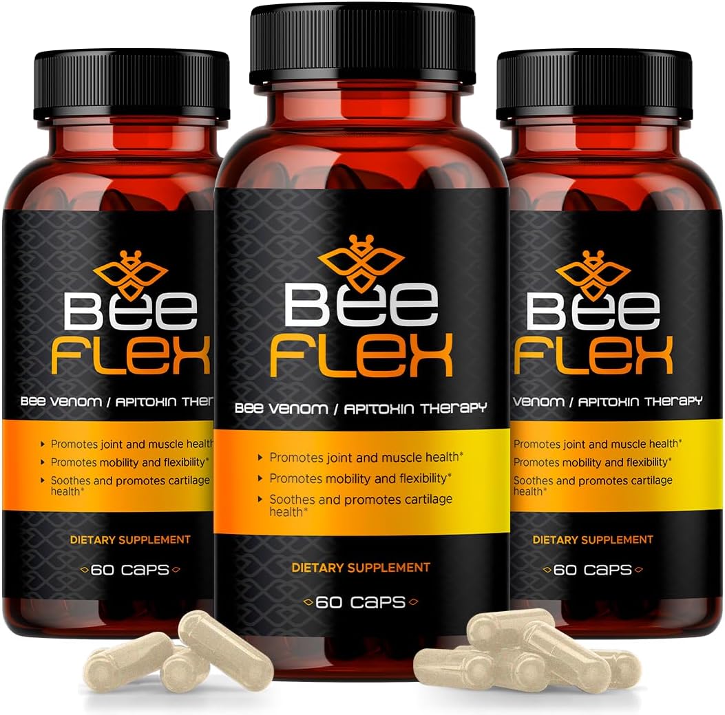 Bee Flex Joint Support with Glucosamine, Turmeric, and Natural Cartilage Complex - 60 Capsules for Joint & Muscle Health, Mobility, and Comfort