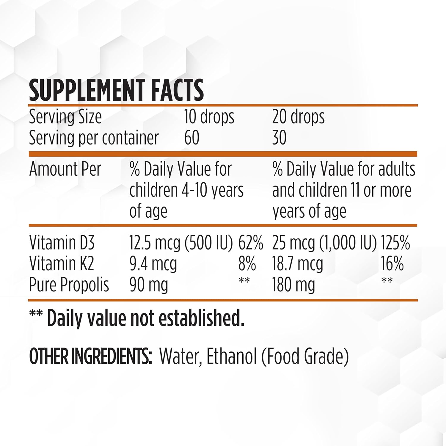 BEE & YOU 100% Natural Propolis Extract with Vitamin D3 K2 for Immune Support - Antioxidants, Detox - Keto, Paleo, Gluten-Free - 1 Fl Oz