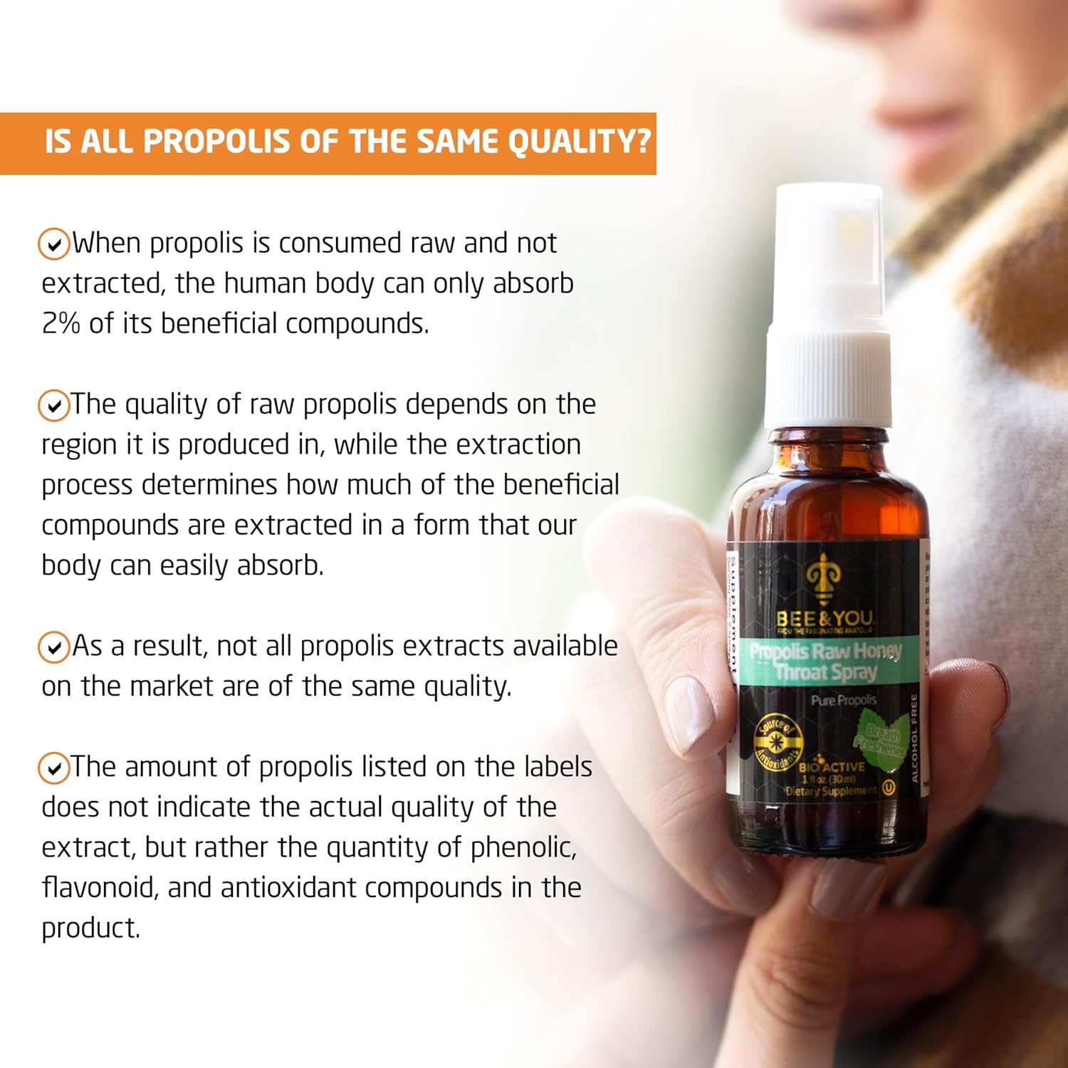 BEE & YOU Bee Pollen Granules Bundle with Natural Propolis Extract Drops - Immune Support Supplement with Antioxidants & Vitamins - 5oz Bag