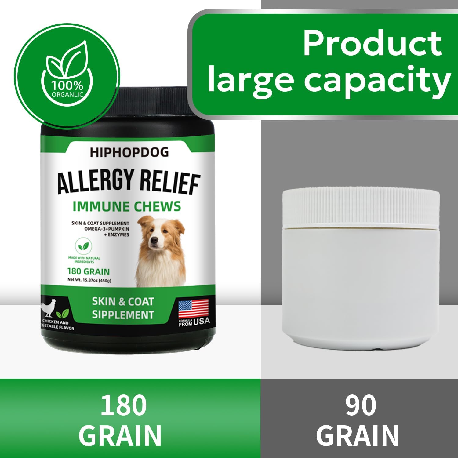 Beef Flavored Dog Multivitamin Supplement with Glucosamine, Probiotics, Omega Fish Oil - 180 ct