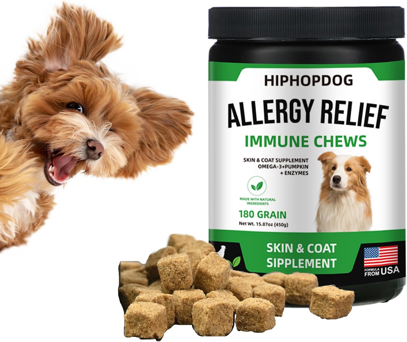 Beef Flavored Dog Multivitamin Supplement with Glucosamine, Probiotics, Omega Fish Oil - 180 ct