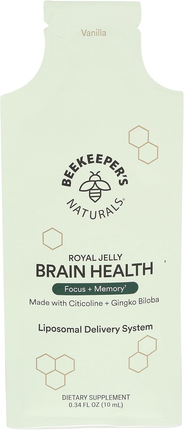 Beekeeper's Naturals Brain Health Royal Jelly Liposomal Single Dose - 0.34 Fluid Ounces