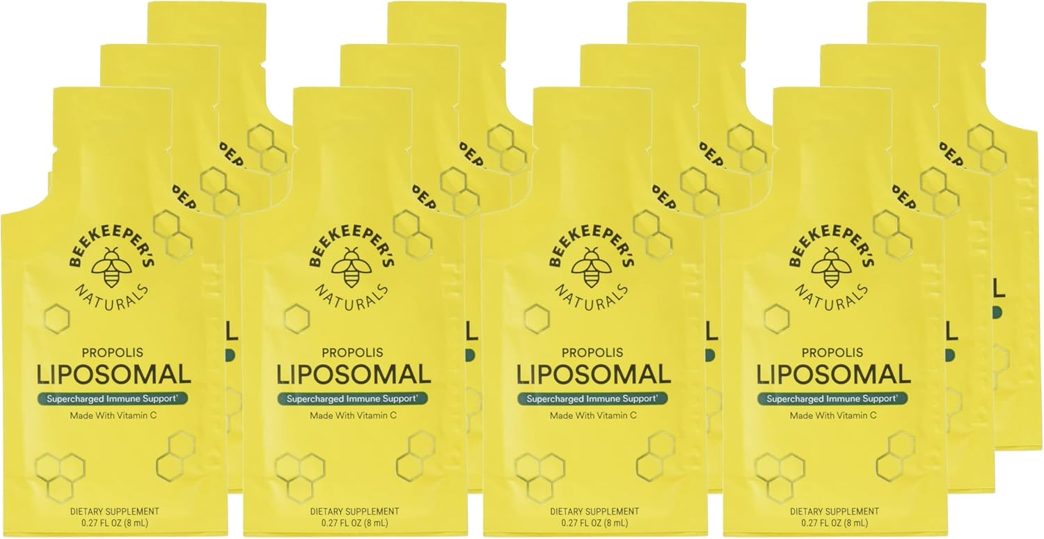 BEEKEEPERS NATURALS Liposomal Propolis with Vitamin C - 12 Count, 0.27 Fluid Ounces