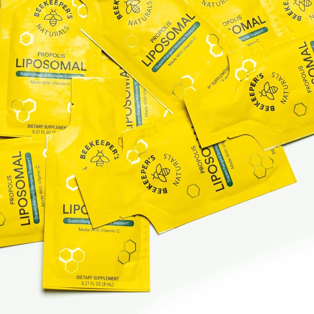 Beekeeper's Naturals Propolis Liposomal with Vitamin C for Enhanced Immune Support, 30 Ct