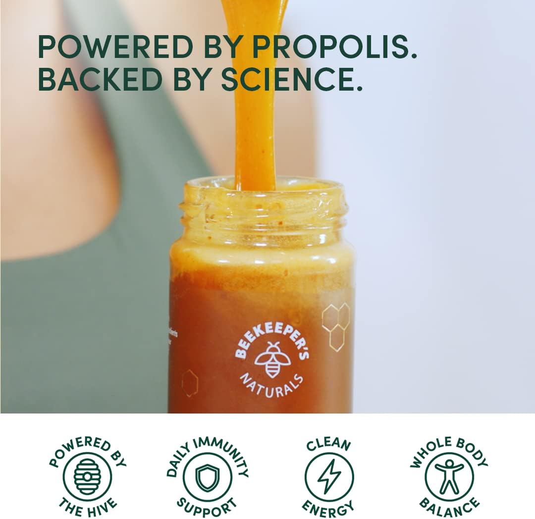Beekeeper's Naturals Superfood Honey - Energy Boost, Immune Support, Mental Clarity - Bee Pollen, Royal Jelly, Propolis - 11.6 oz - BoostGo Australia