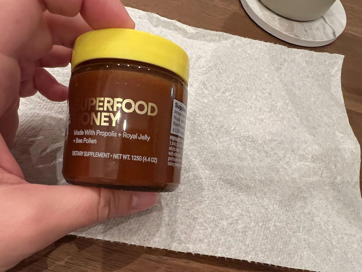Beekeeper's Naturals Superfood Honey with Bee Pollen, Royal Jelly, Propolis - Boost Energy, Immunity, Mental Focus, Performance - 4.4 oz