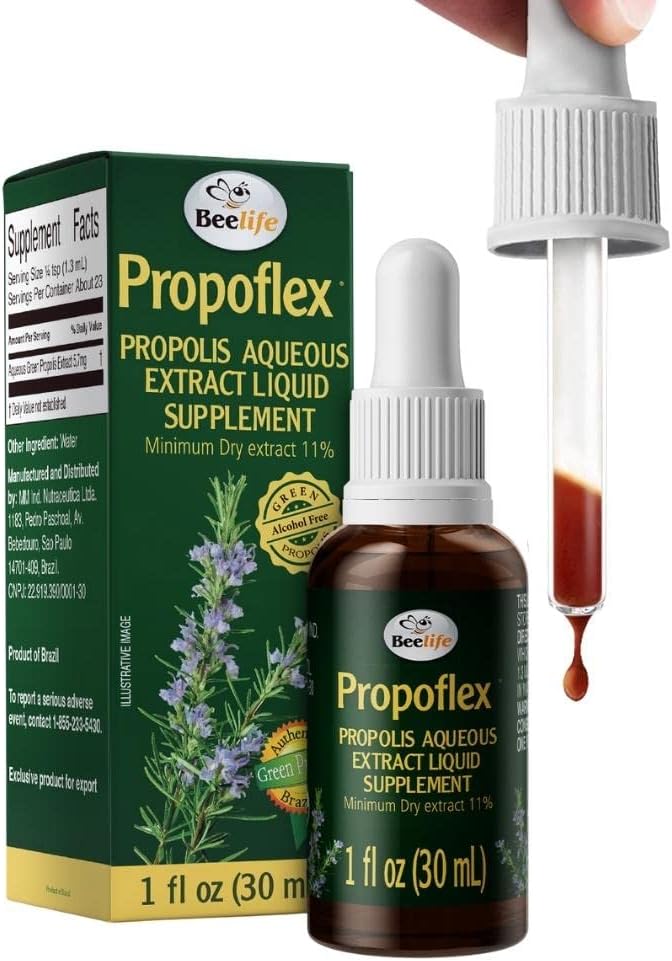 Beelife Propoflex Green Propolis Extract - Alcohol-Free Bee Propolis Tincture with High Artepillin-C - Antioxidant-Rich Liquid Supplement - Natural & Kosher - 1 Fl. Oz.