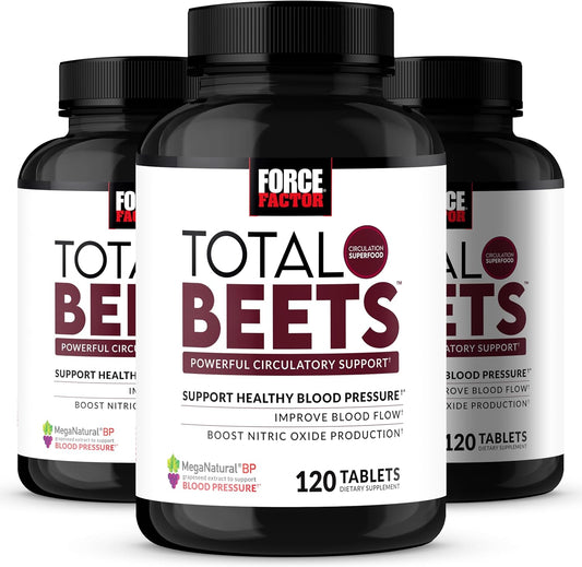 Beet Root Blood Pressure Supplement with Grapeseed Extract, Nitric Oxide Support for Heart Health, 360 Tablets, 3 Pack
