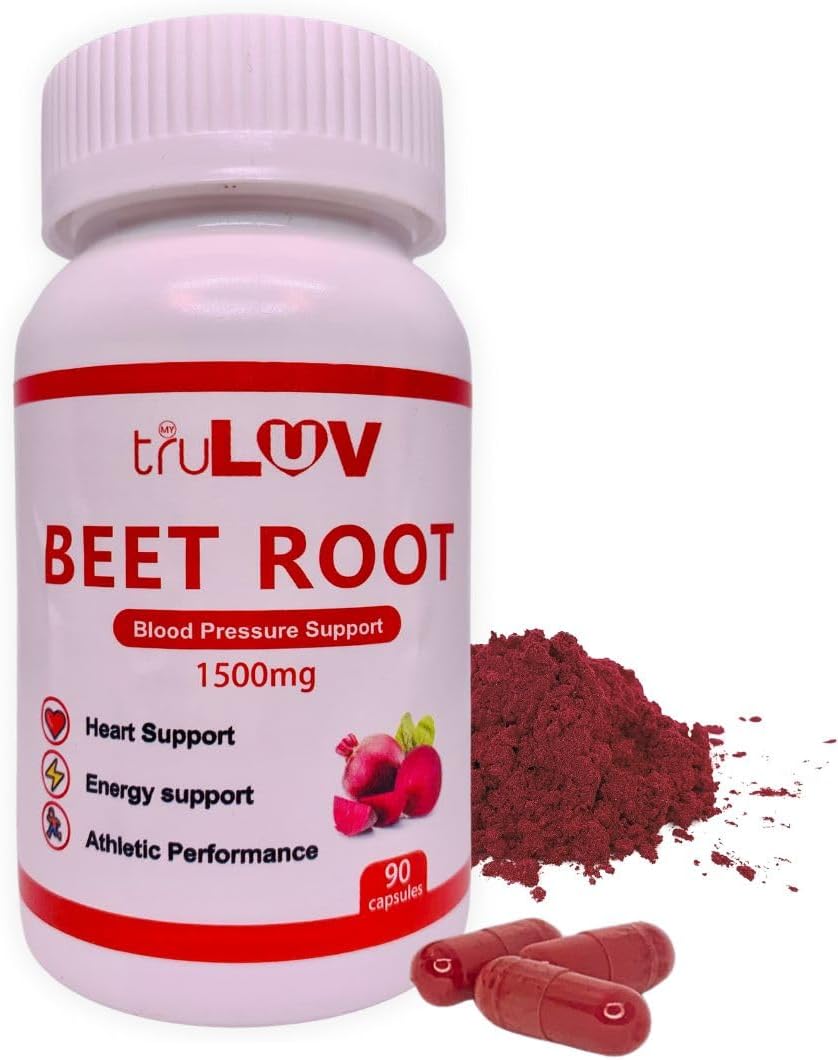 Beet Root Capsules 1500mg - 90 Count, Promotes Overall Health and Wellness