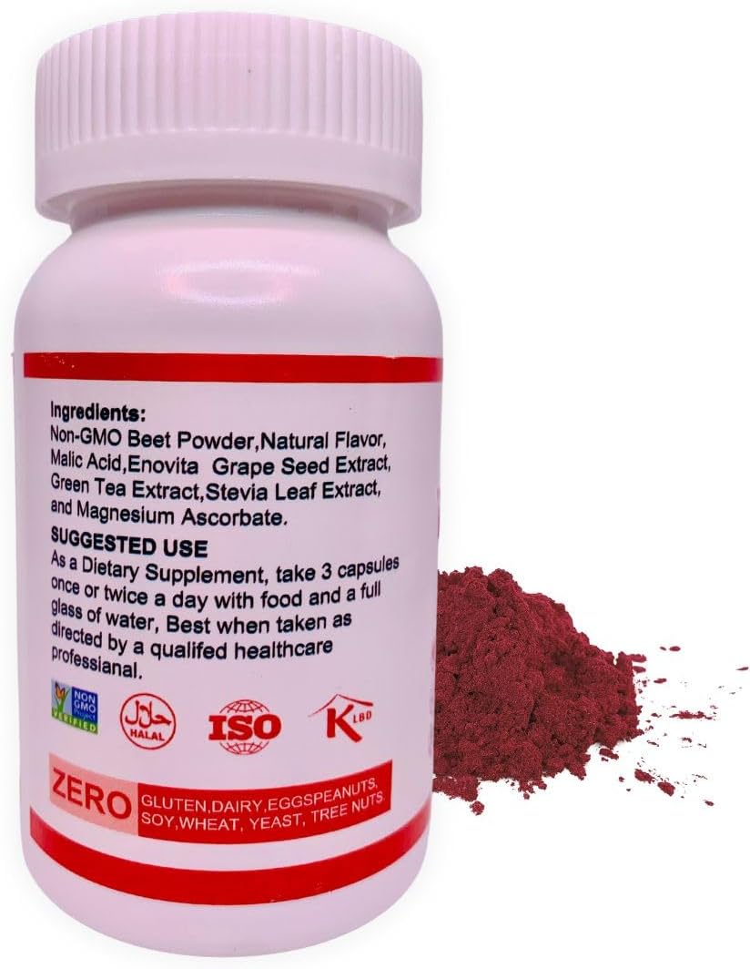 Beet Root Capsules 1500mg - 90 Count, Promotes Overall Health and Wellness