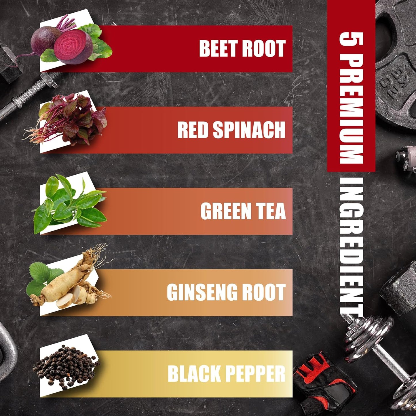Beet Root Capsules with Green Tea, Red Spinach, Ginseng, Black Pepper - 90 Count - 3 Month Supply - BoostGo Australia