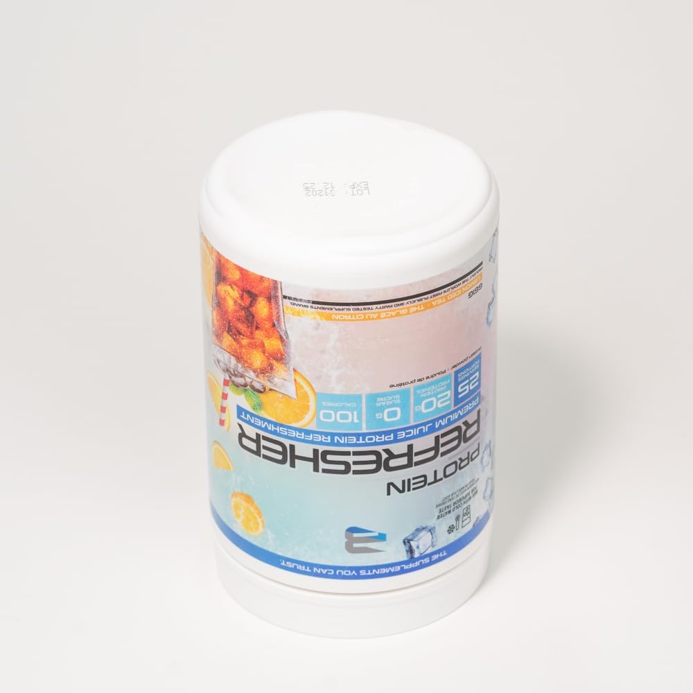 Believe Supplements Protein Refresher: Lemon Iced Tea Whey Protein Powder (25 Servings) for Fitness & Bodybuilding