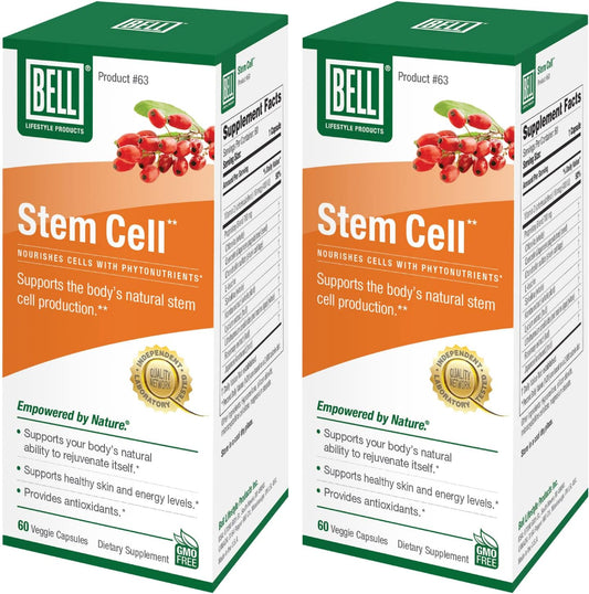 Bell Stem Cell Supplements - Promotes Natural Cell Regeneration & Tissue Rejuvenation | 2-Pack Celulas Madres | 60 Capsules