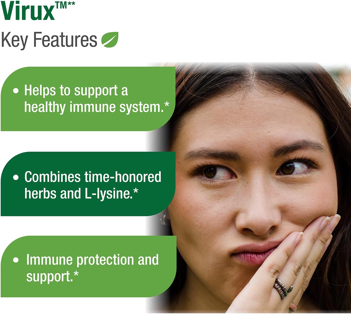 Bell Virux™ L Lysine and Red Marine - Herbal Supplement for Immune System Support with 1000mg Lysine Capsules