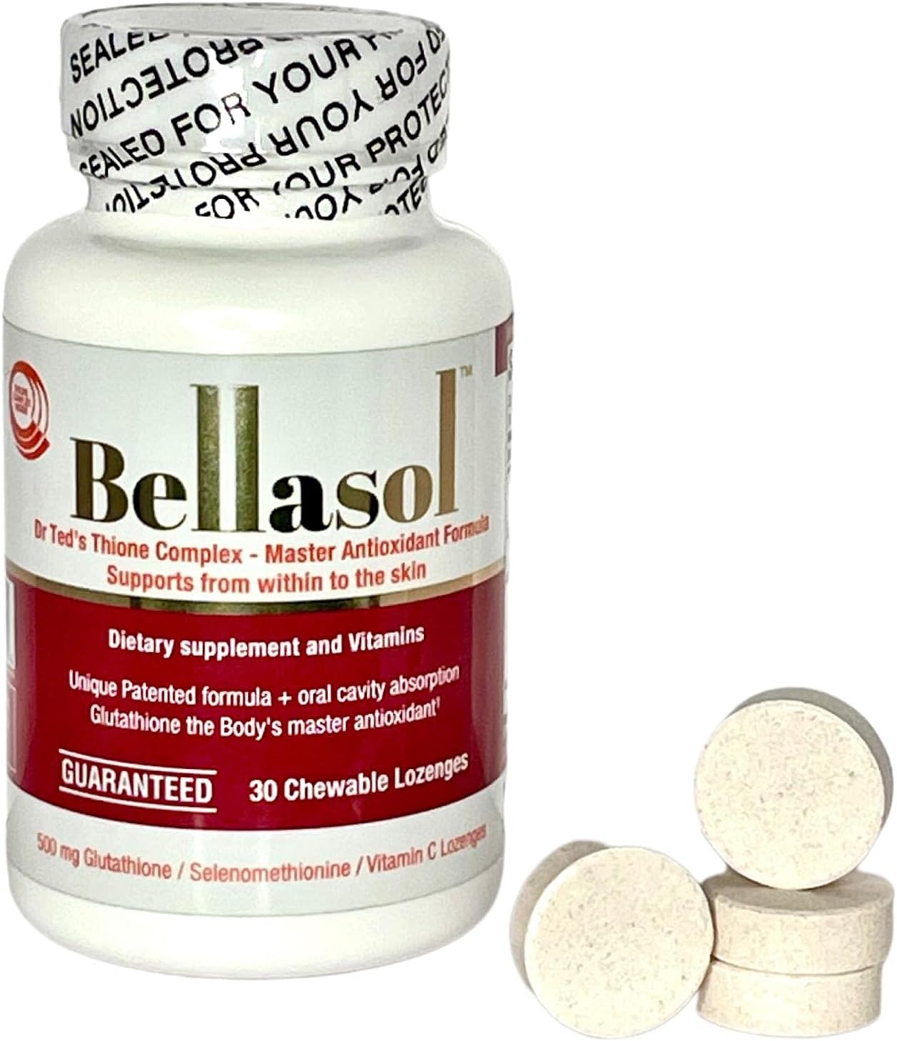 Bellasol Glutathione Lozenges with Antioxidants for Immunity, Liver Health, and Skin Brightening