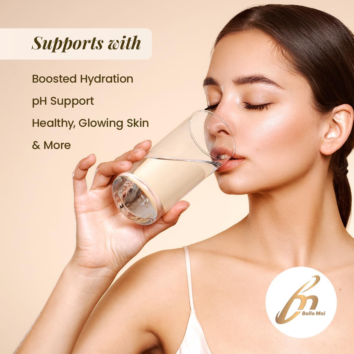 Belle Moi Lemon Flavor Electrolyte Hydration Packets - Sugar-Free Powder Drink Mix - Health & Beauty - Non-GMO - Vegan Paleo Keto - 10 Calories