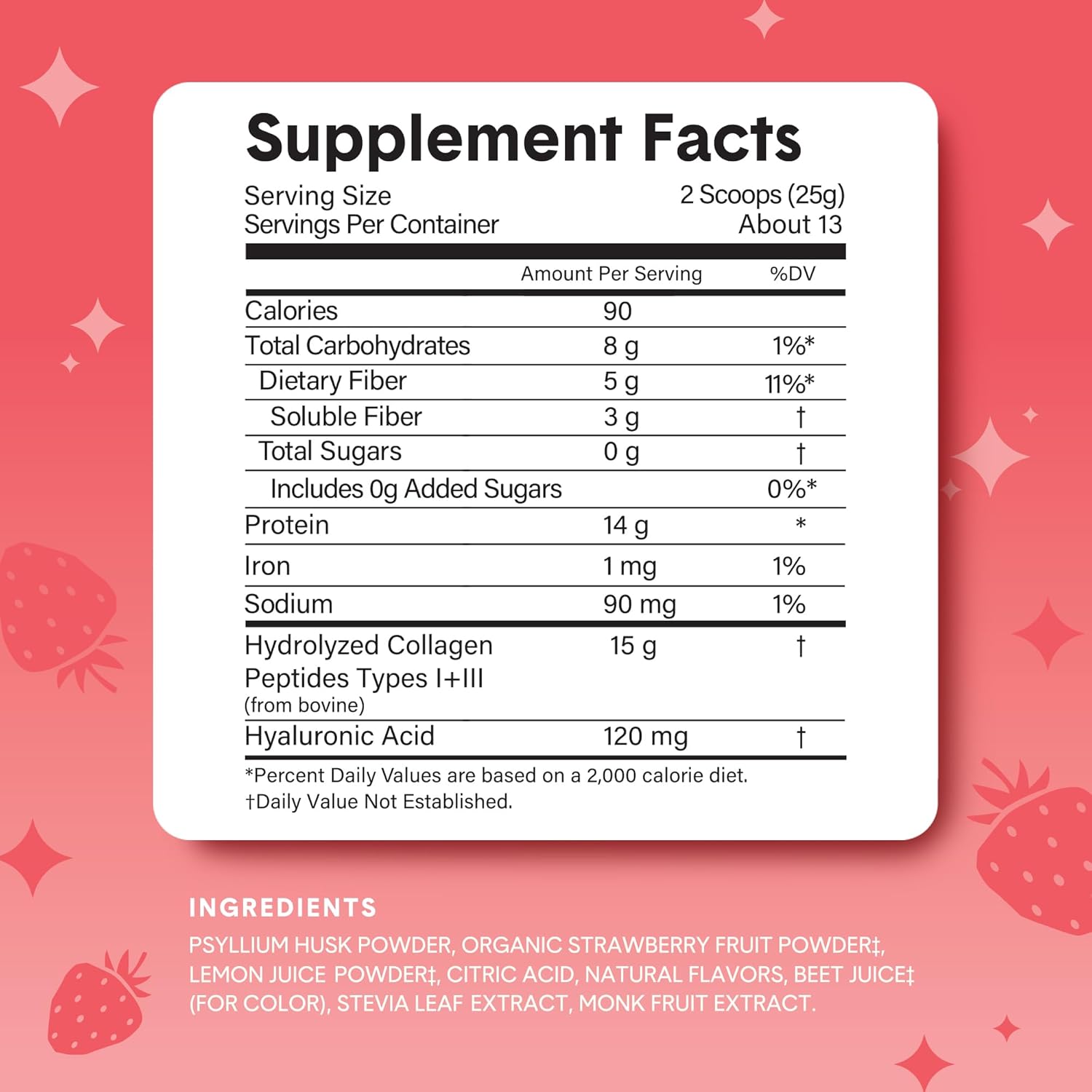 Bellway Super Fiber Powder + Collagen (4 Pack) - Strawberry Lemonade Flavor for Gut Health & Healthy Skin - Sugar-Free Psyllium Husk Powder with Collagen Peptides (45.84 oz)