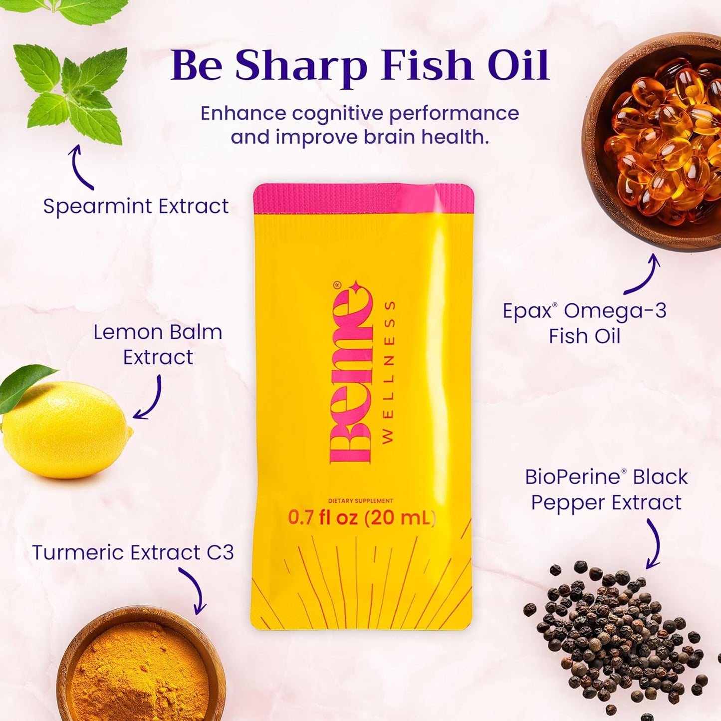 BeMe BeSharp & BeZen Liquid Bundle - Omega-3 and Magnesium Glycinate L-Theanine Supplements