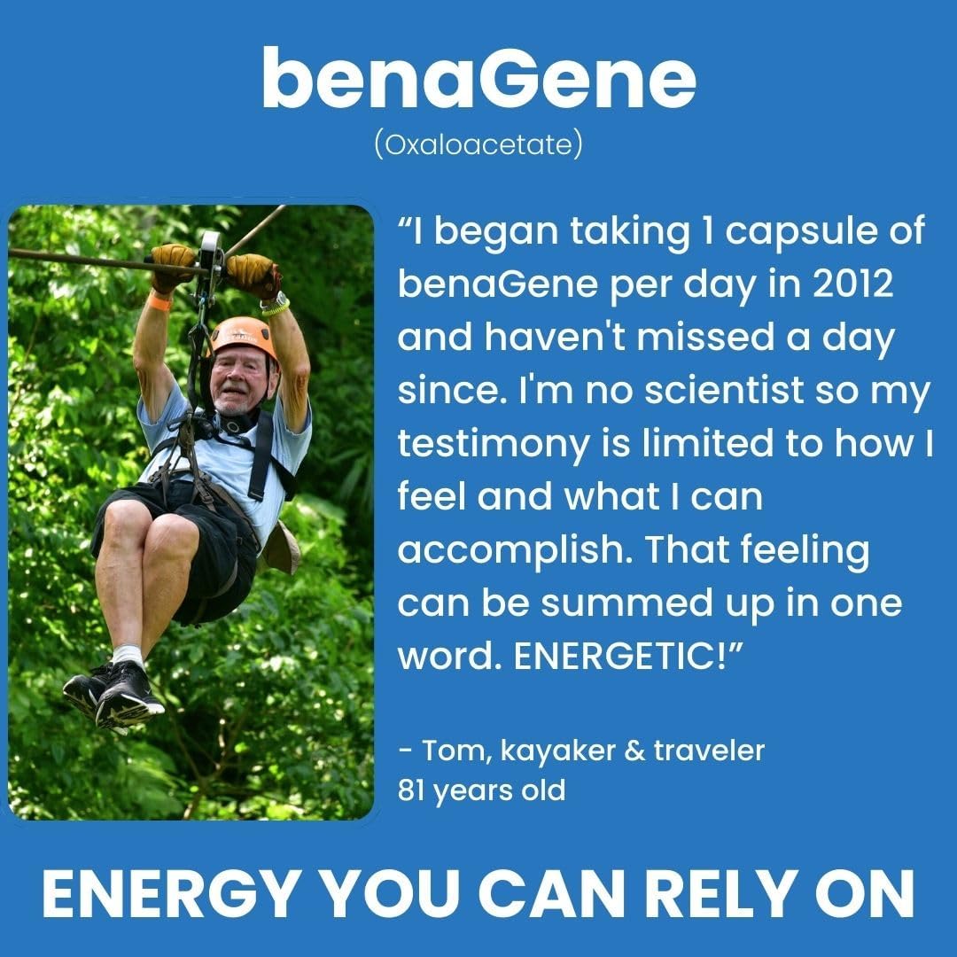 Benagene Oxaloacetate Supplement with Vitamin C for Cellular Energy - Non-GMO & Vegan - 30 Servings - BoostGo Australia