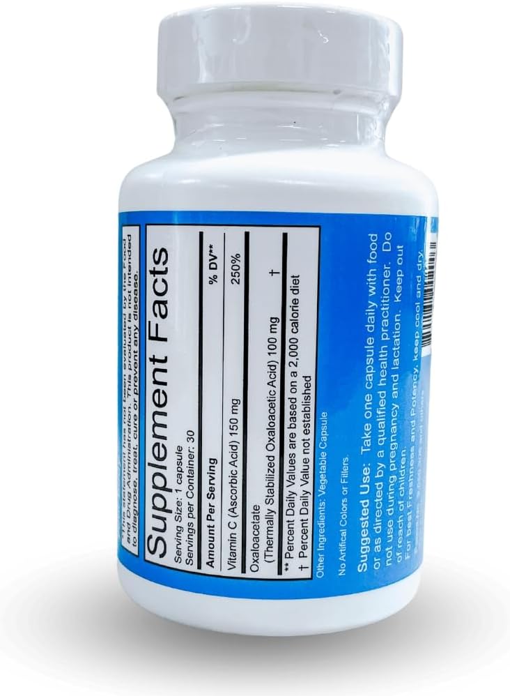 Benagene Oxaloacetate Supplement with Vitamin C for Cellular Energy - Non-GMO & Vegan - 30 Servings - BoostGo Australia