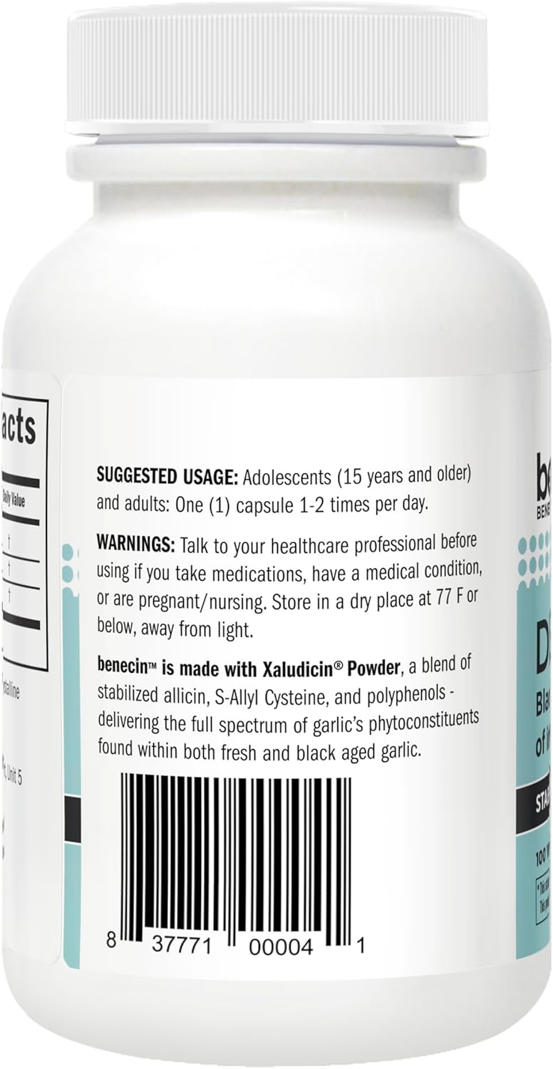 Benecin Defense PRO Capsules - High Allicin, SAC & Polyphenols - Immune & Heart Support - Vegetarian - 100 Count