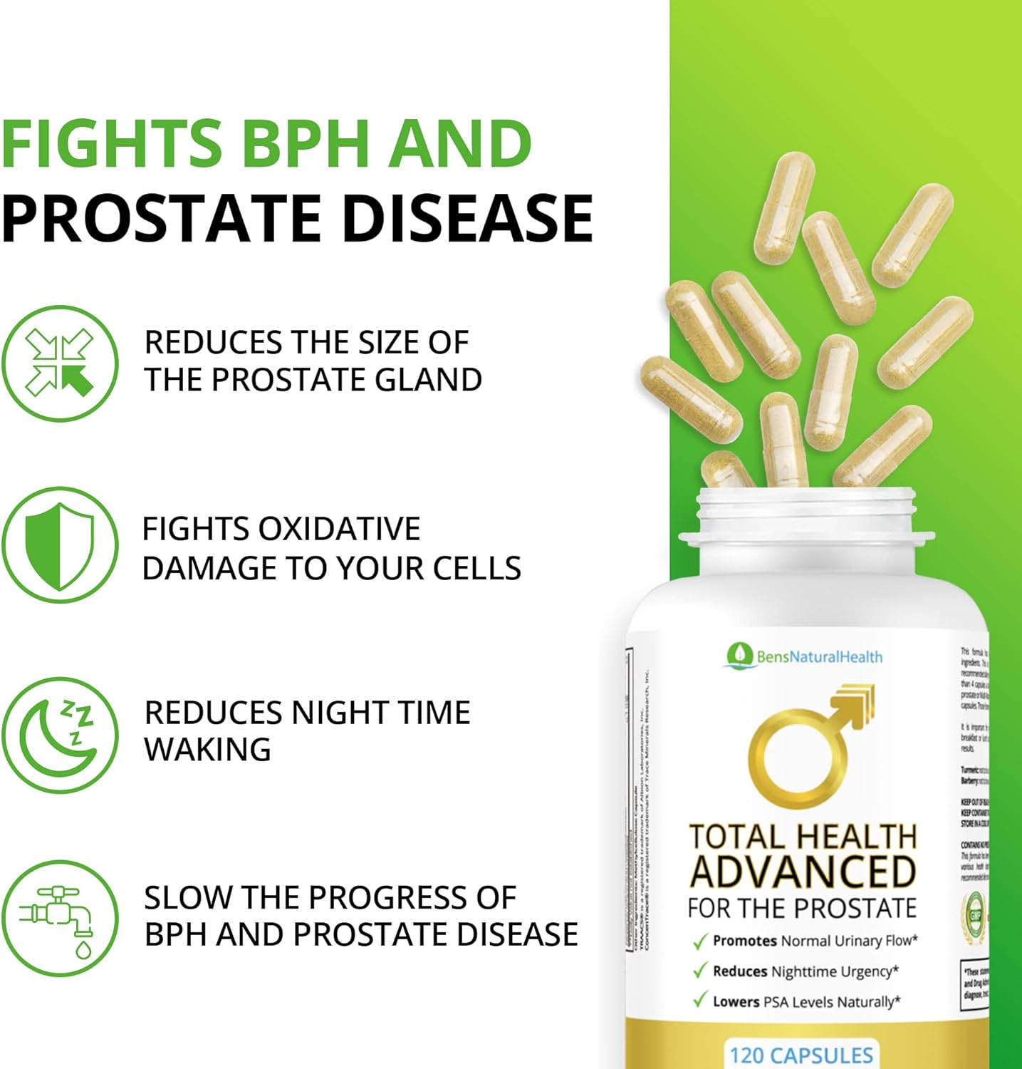 Ben's Advanced Prostate Supplements with Beta Sitosterol - Prostate Health Relief for Men - 720 Capsules