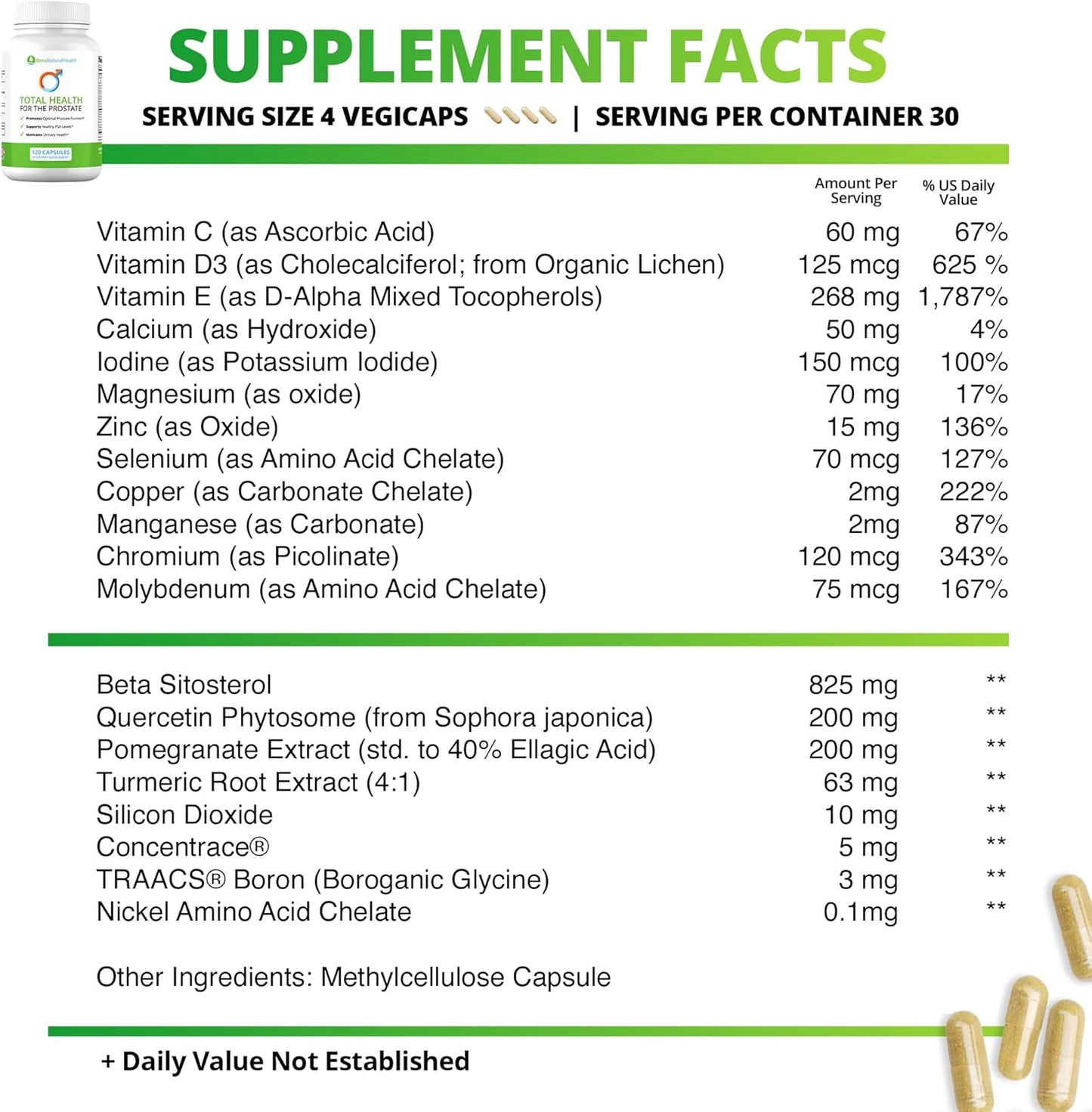 Ben's Total Health Prostate Supplements for Men - Beta Sitosterol Formula - Prostate Health Relief - 720 Capsules