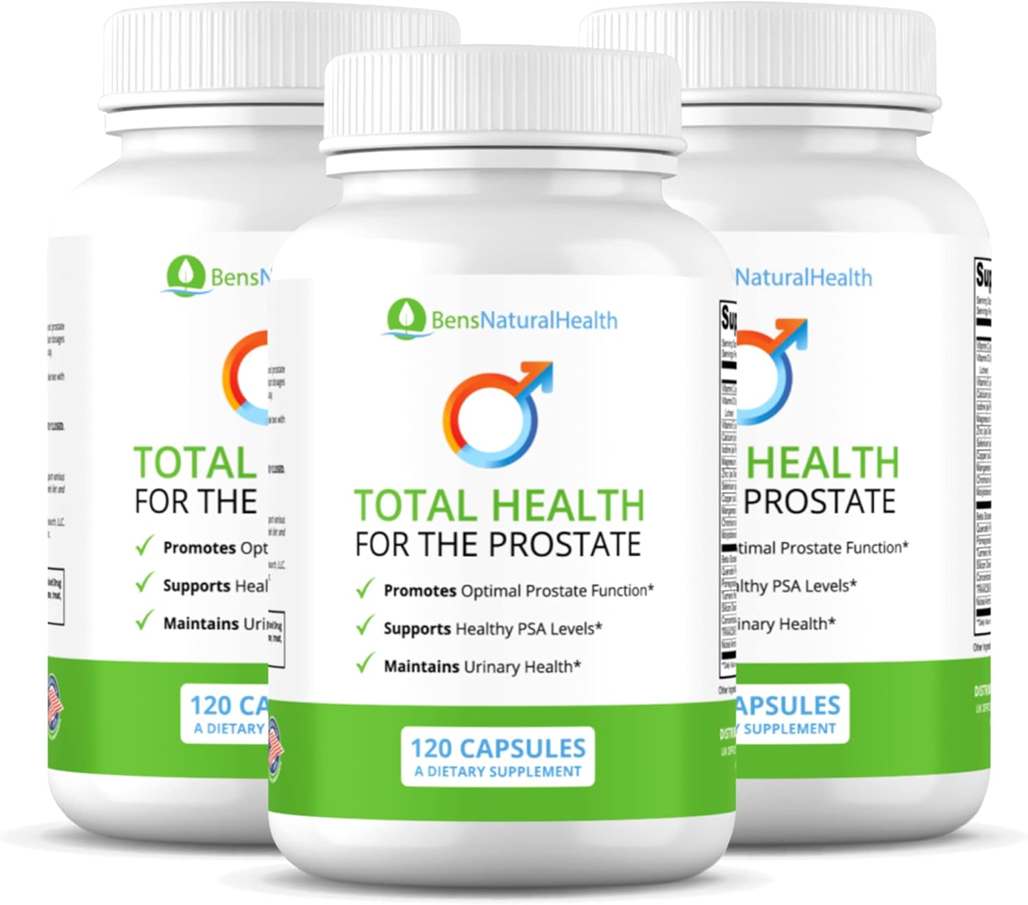 Ben's Total Health Prostate Supplements with Beta Sitosterol - 360 Capsules for Men | Promotes Prostate Health and Relief | Best Men's Prostate Health Supplement