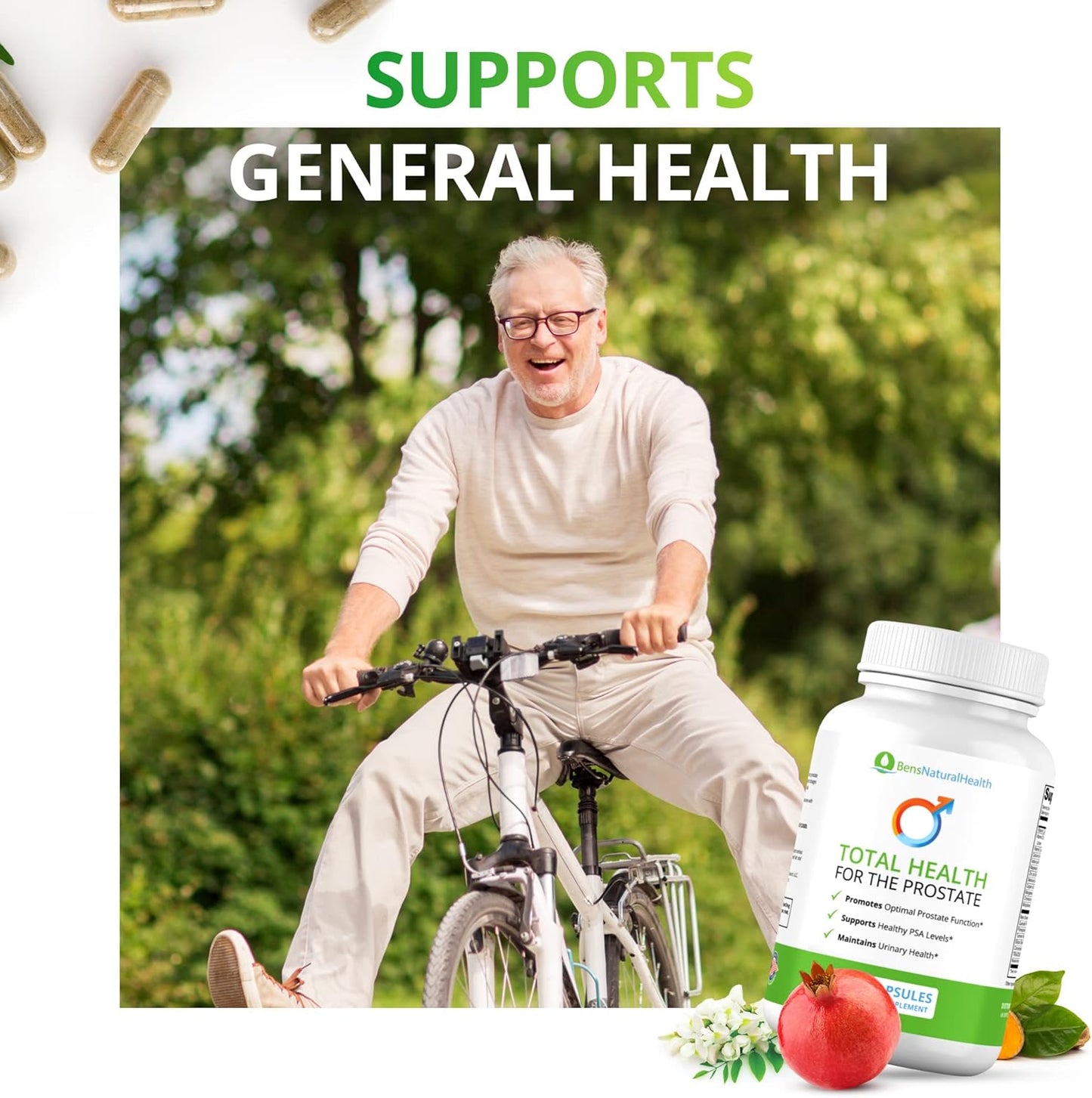 Ben's Total Health Prostate Supplements with Beta Sitosterol - 360 Capsules for Men | Promotes Prostate Health and Relief | Best Men's Prostate Health Supplement