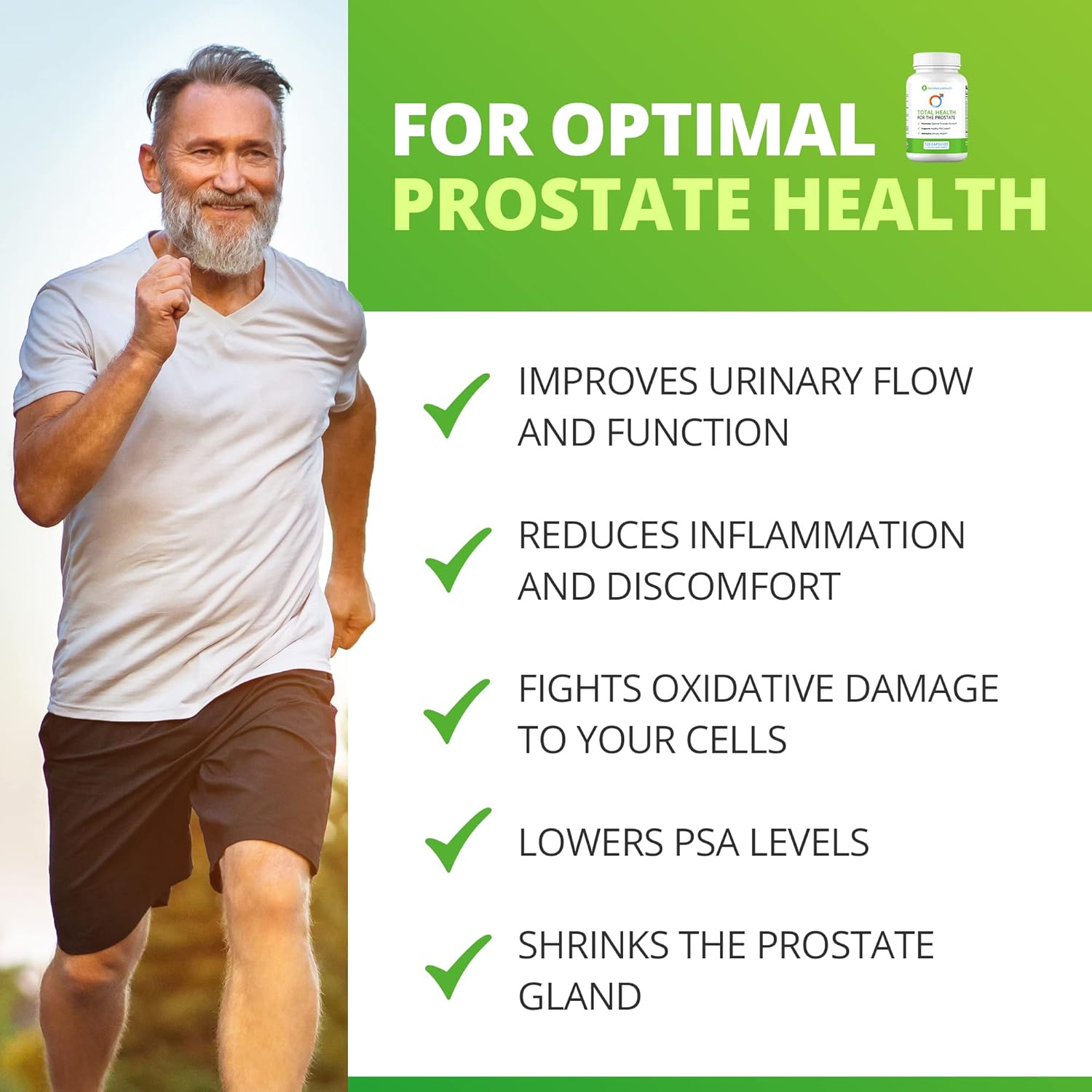 Ben's Total Health Prostate Supplements with Beta Sitosterol - 360 Capsules for Men | Promotes Prostate Health and Relief | Best Men's Prostate Health Supplement