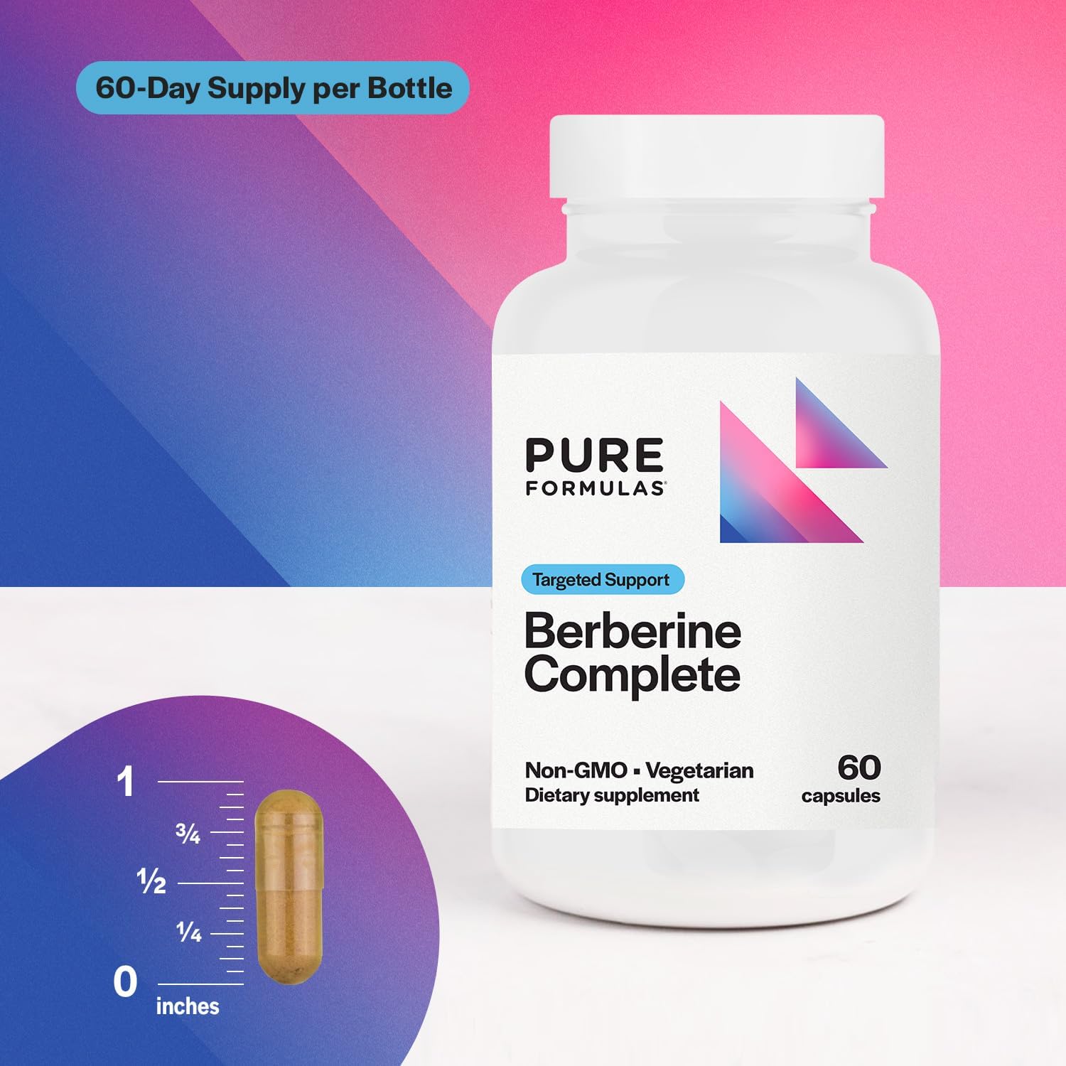 Berberine Complete Supplement 500mg | Enhanced Absorption 60 Vegetarian Capsules by PureFormulas