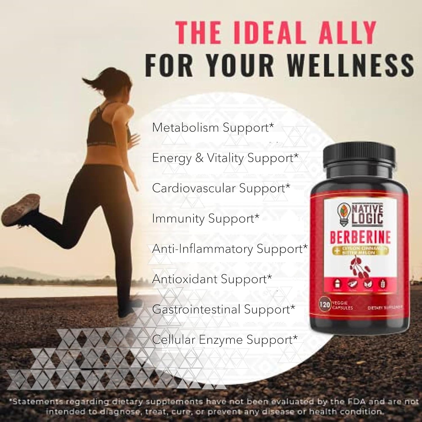 Berberine HCL 1200mg Capsules with Ceylon Cinnamon, Bitter Melon & Green Tea - Supports Cardiovascular, GI Health & Immune System (120 ct)