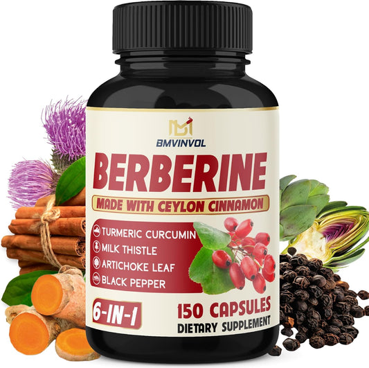 Berberine with Ceylon Cinnamon, Turmeric, Milk Thistle, Artichoke, Black Pepper - 150 Count Pack