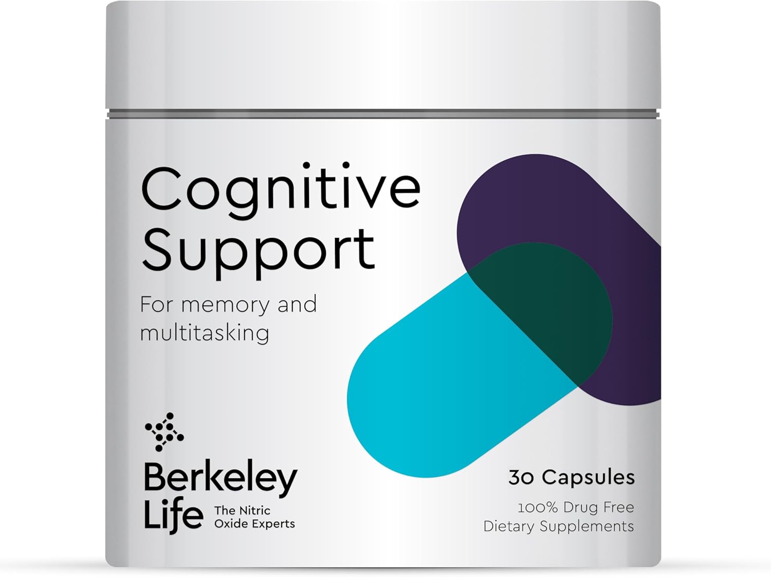 Berkeley Life Memory and Focus Support Supplement for Adults - Cognitive Aid for Memory, Multitasking, and Speed - 60 Capsules