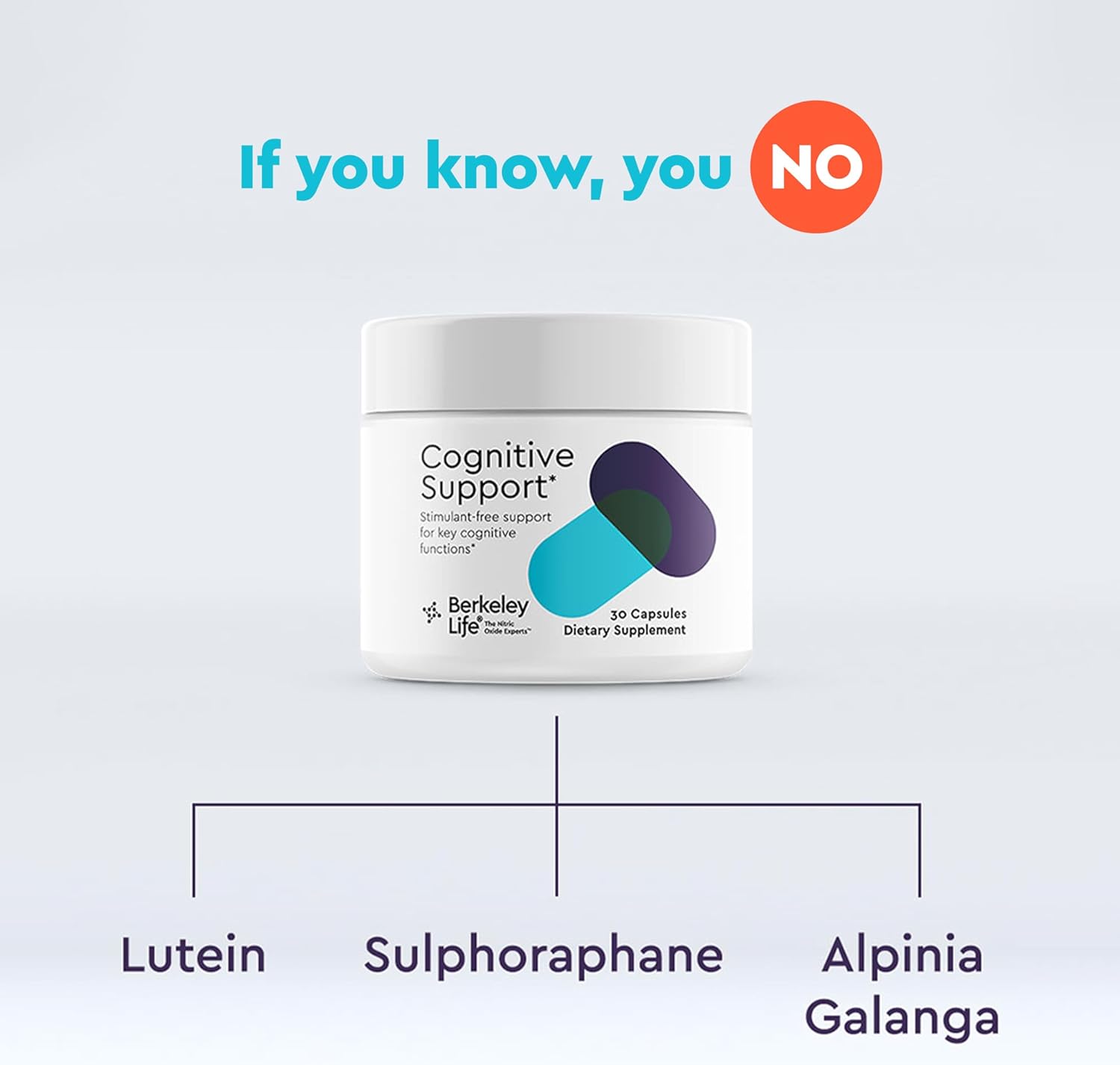 Berkeley Life Memory and Focus Support Supplement for Adults - Cognitive Aid for Memory, Multitasking, and Speed - 60 Capsules