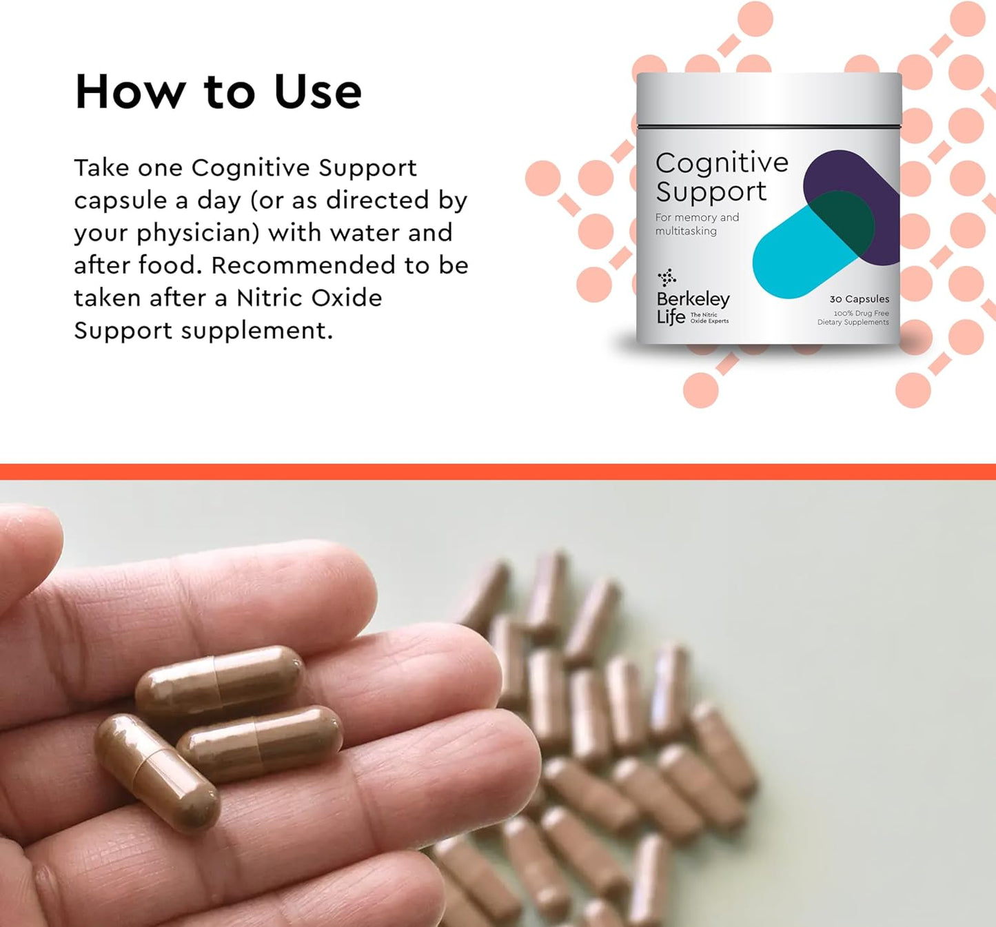 Berkeley Life Memory and Focus Support Supplement for Adults - Cognitive Aid for Memory, Multitasking, and Speed - 60 Capsules