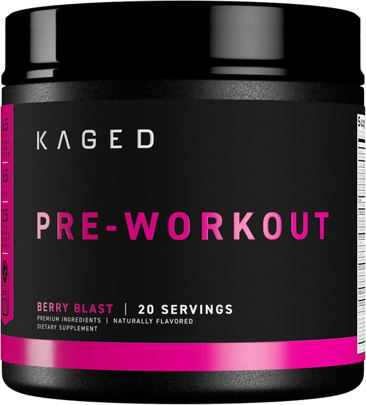 Berry Blast Pre-Kaged Pre Workout Powder with Creatine, Beta Alanine, and Caffeine - 20 Servings