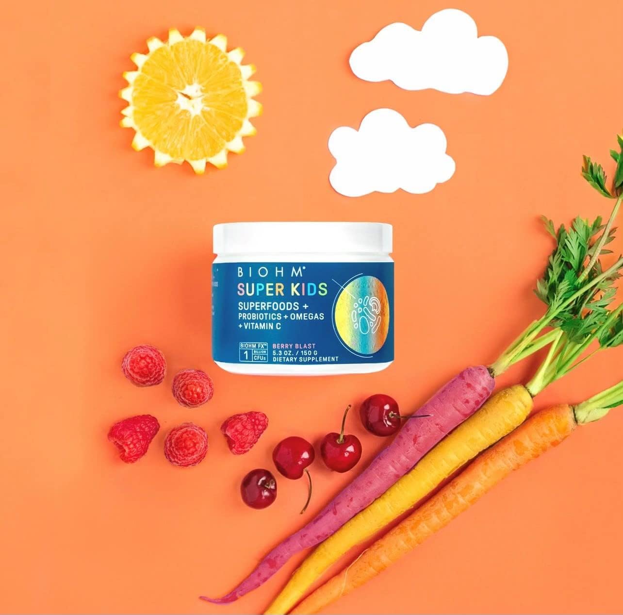 Berry Blast Probiotic Superfood Powder for Kids, Antioxidants & Omega-3, Gluten-Free, Non-GMO, Dairy-Free, Vegetarian, Ages 4+, 30 Servings