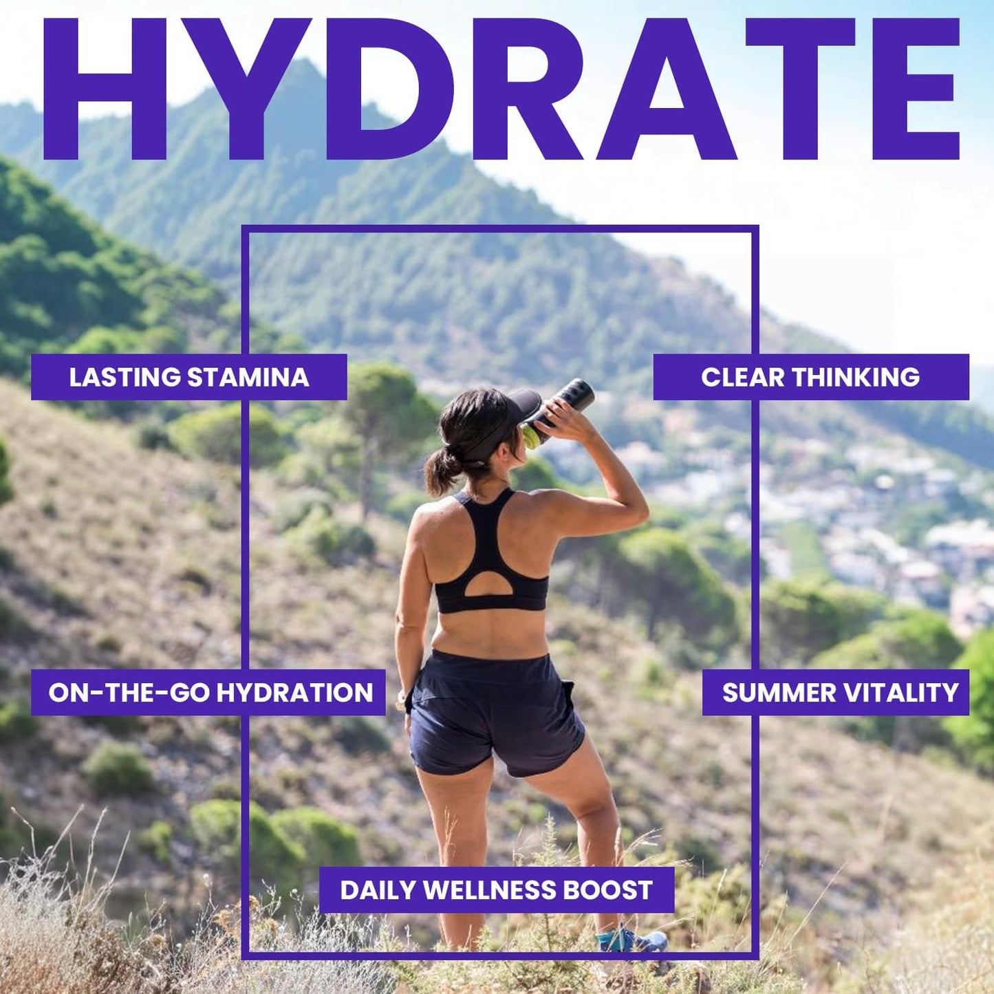 Berry Blast Vital Rise® Hydrate Powder Packets - Electrolyte Drink Mix | Non-GMO Hydration Sticks - Low Sodium Formula | 20 Servings