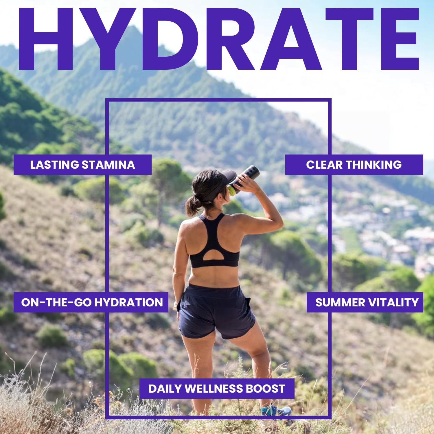 Berry Blast Vital Rise® Hydrate Powder Packets - Electrolyte Drink Mix | Non-GMO Hydration Sticks - Low Sodium Formula | 20 Servings