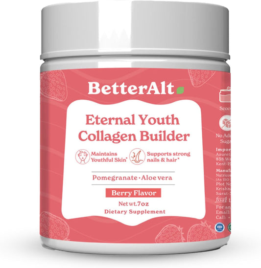Berry Flavor Eternal Youth Collagen Builder - 200g for Radiant Skin - Boost Collagen & Antioxidant Support - No Sugar & Additives