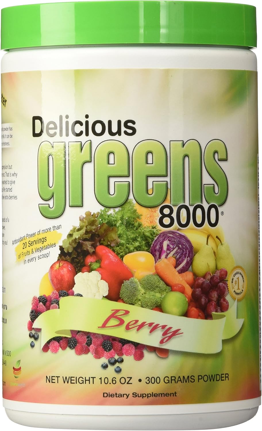Berry Flavored Greens World Delicious Greens 8000 - 10.6 oz