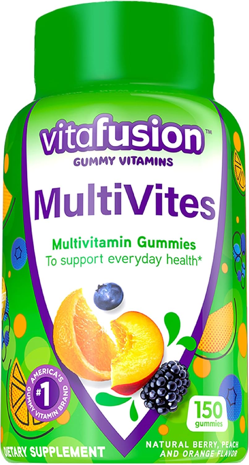 Berry Flavored Gummy Multivitamins for Men: Vitafusion MultiVites with 12 Vitamins & Minerals