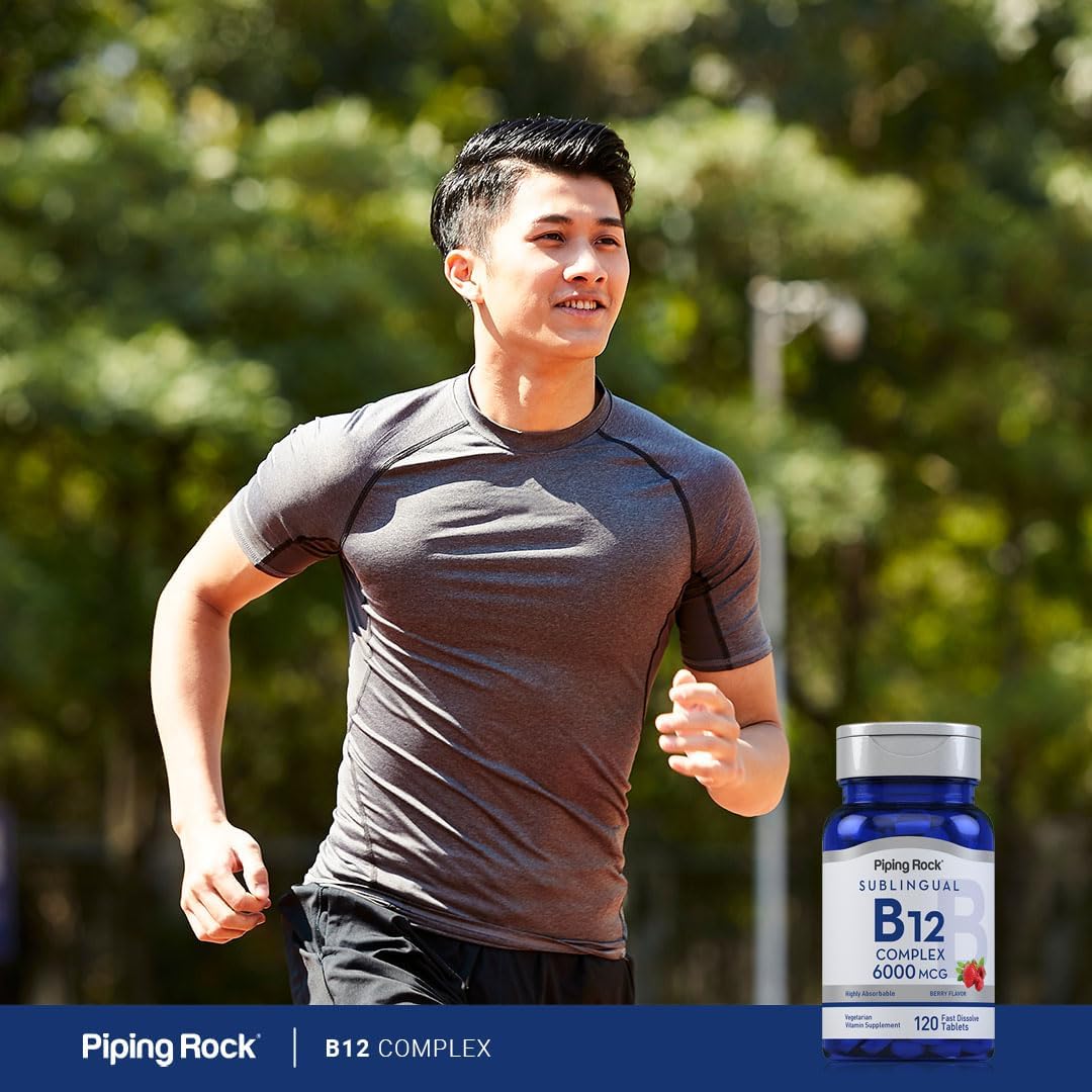 Berry Flavored Sublingual B12 Complex 6000 mcg Tablets | 120 Fast Dissolve | Vegetarian & Non-GMO