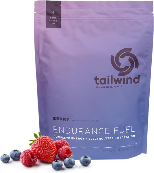 Berry Flavored Tailwind Nutrition Electrolyte Hydration Sports Drink Mix Powder - Gluten-Free & Vegan - 50 Servings
