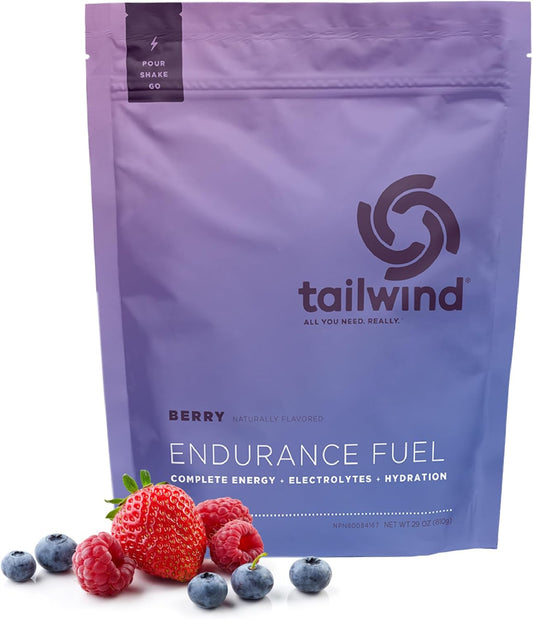 Berry Flavored Tailwind Nutrition Endurance Fuel Powder - 30 Servings, Gluten-Free & Vegan Electrolyte Sports Drink Mix