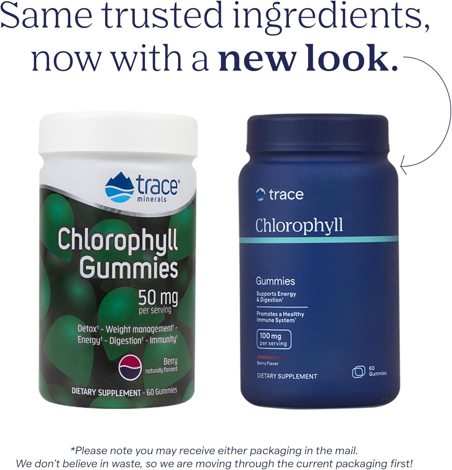 Berry Flavored Trace Minerals Chlorophyll Gummies, 100mg - Promotes Digestive, Immune & Skin Health - Natural Energy & Cell Function Support - High Absorption, 60 Gummies
