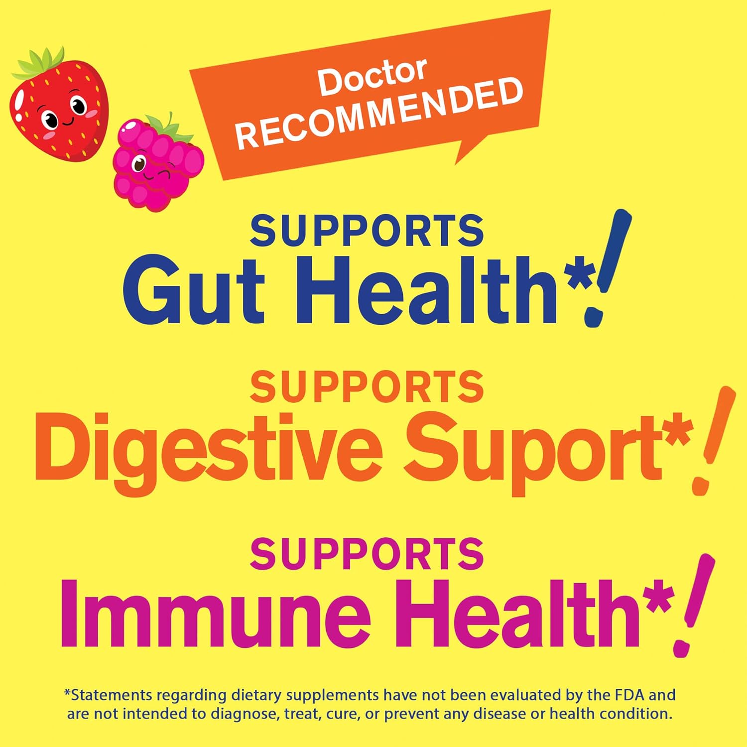 Berry Flavored Vegan Probiotic Gummies for Kids - 10 Billion CFU - Supports Gut Health, Immune System, and Digestion - Non GMO, Gluten Free - 60 Count