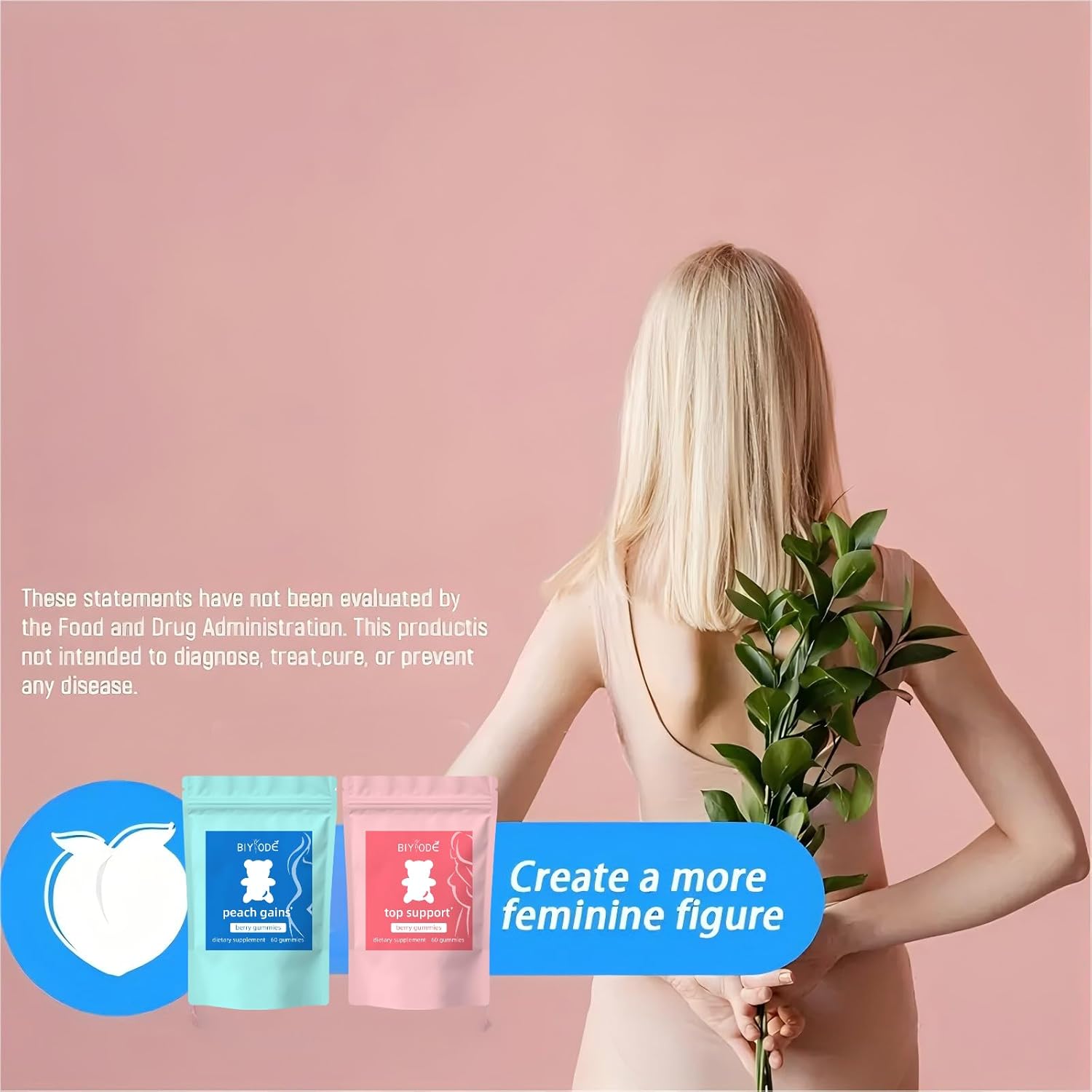 Berry Flavored Women's Bum & Chest Support Gummies Combo Pack - Workout Aid with Essential Herbs & Multivitamins for Women's Fitness, 120 Gummies